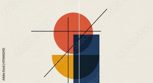 Wallpaper Mural Modern Abstract Geometric Composition, Bauhaus Style Art Torontodigital.ca