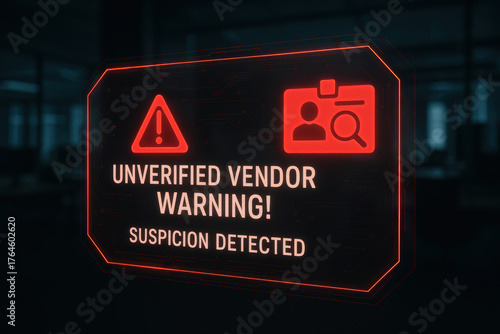 Unverified warning and suspicion detection highlights cybersecurity risks and caution alerts vividly