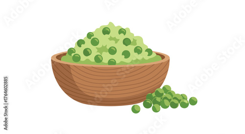 Fresh Green Peas in Wooden Bowl - Culinary Delight.