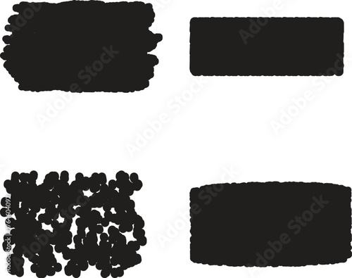 Four scattered clusters of black dots appear against a contrasting white transparent background