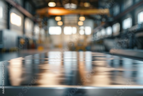 Wallpaper Mural Industrial workspace with reflective surface and blurred background Torontodigital.ca