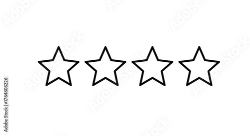 Four out of five stars rating system customer satisfaction feedback stars vector