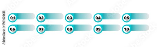 Minimalist Number Progress Bar Vector Set