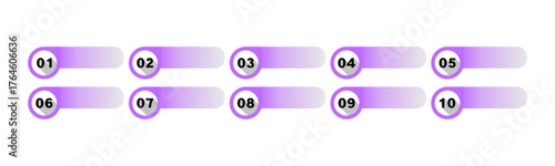 Minimalist Number Progress Bar Vector Set