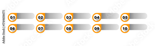 Minimalist Number Progress Bar Vector Set