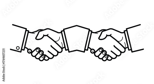 Business partnership agreement handshake symbolizing trust and successful collaboration in modern commerce vector