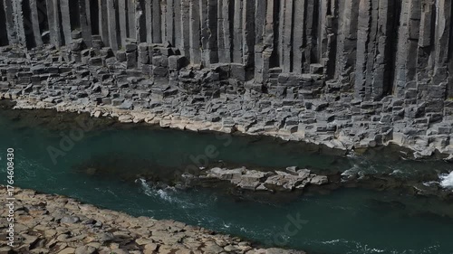canyon Studlagil  and river in Iceland