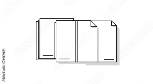 Stack of paper documents and files for business records and organization vector
