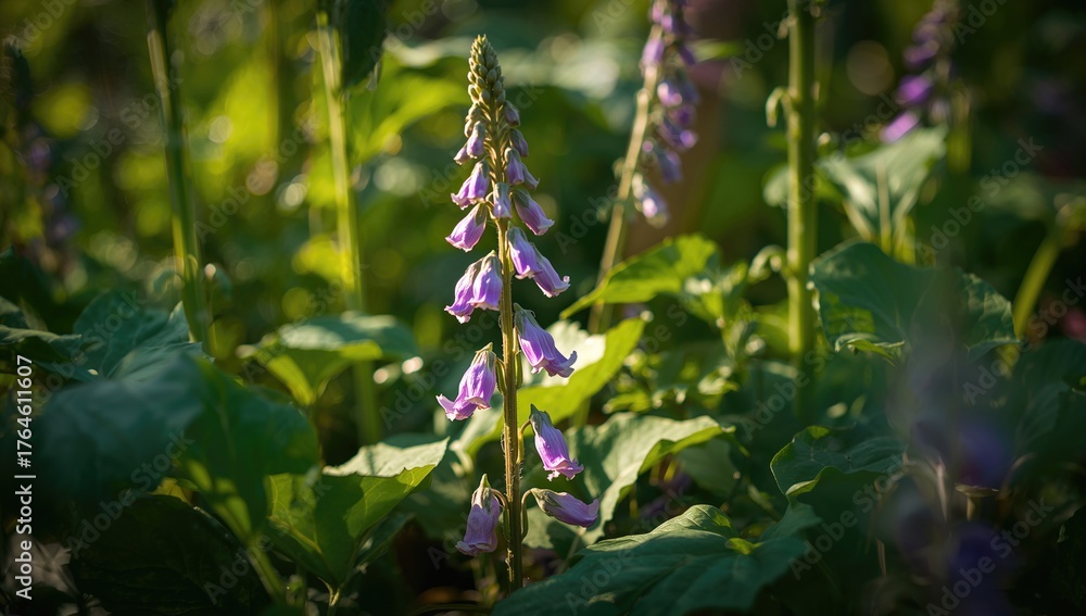 Obraz premium Close-up of eggplant with purple blossoms