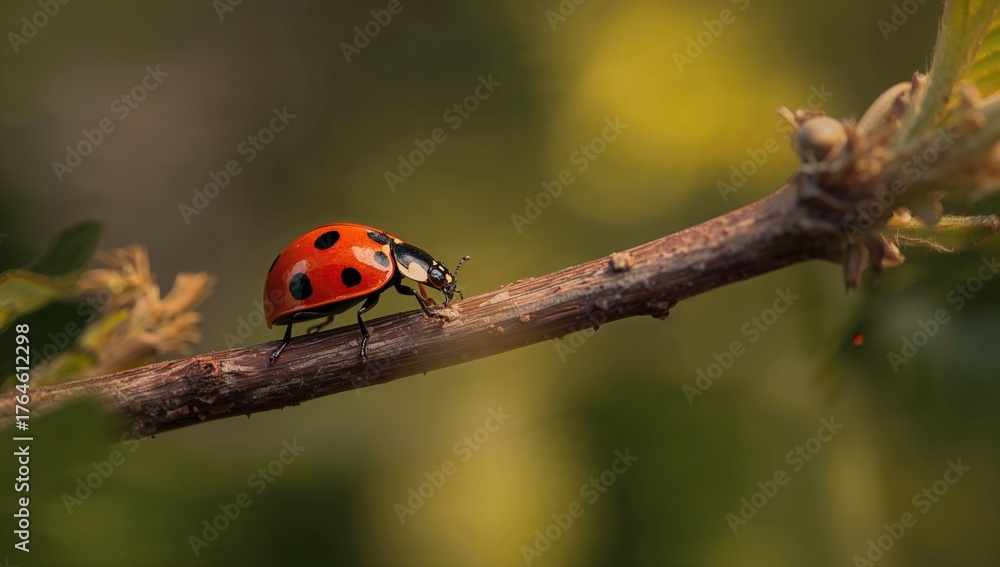 Fototapeta premium Close-up of insects perched on tree limbs in a natural setting