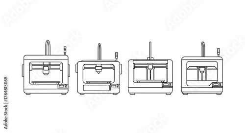 Detailed architectural rendering of four distinct modern shower cabin designs vector