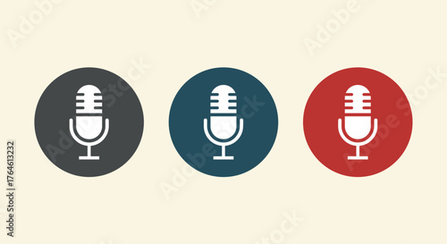 Microphone Vector Icon | Podcast, Studio Mic, Audio Recording Illustration
