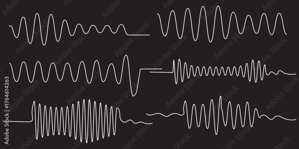 Fototapeta premium sound wave audio waveform sketch vector illustration