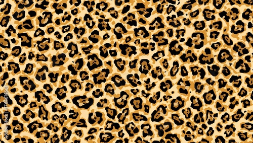 Continuous leopard print, jaguar skin design, wildlife fur pattern, exotic animal motif