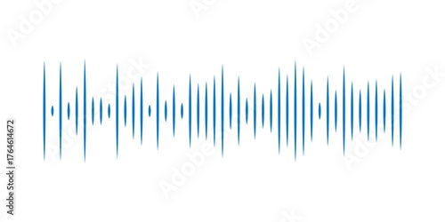 Music sound wave icon set with audio frequency signals, podcast, radio, volume waves, and equalizer line effects for audio interface and UI design
