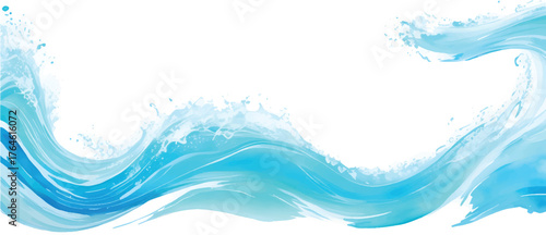 Abstract blue water wave illustration with light curve art design for a smooth ocean motion pattern backdrop