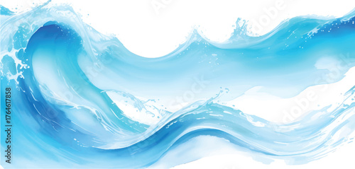 Abstract blue water wave splash design vector illustration background pattern