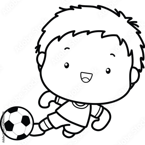 a cute vector of a soccer player 