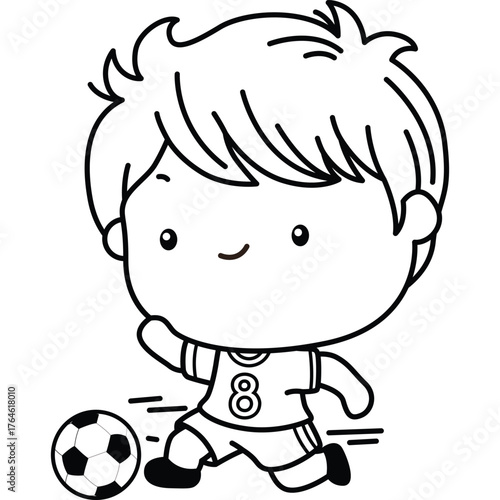 a cute vector of a soccer player 