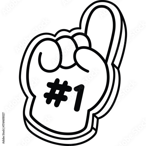 a vector of a foam finger
