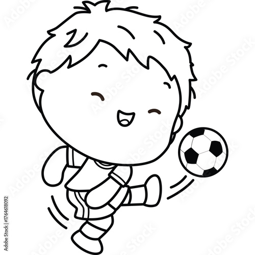 a cute vector of a soccer player 