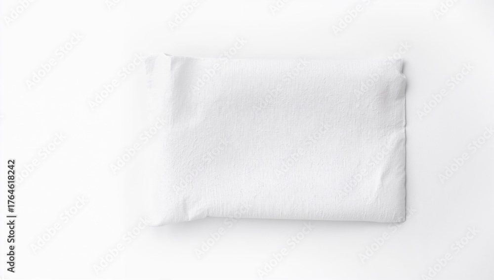 Obraz premium Antibacterial cleaning wipe folded neatly, displayed on a white backdrop