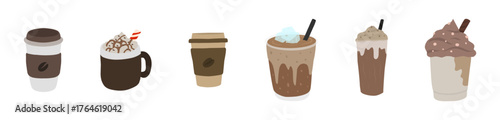 Iced Coffee Cup Icon Set