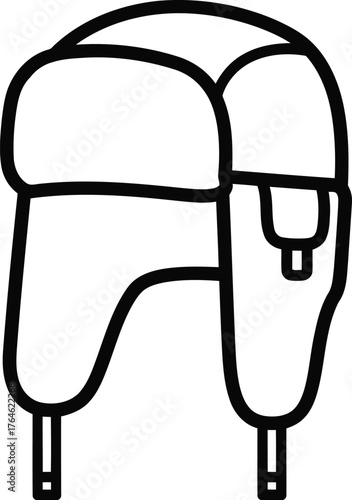 Ushanka hat isolated on transparent background winter hat with ear flaps outline icon russian fur cap vector illustration headwear line art design