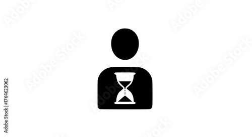 Holding hourglass icon black white icon 