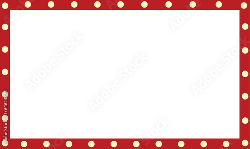 Light bulb frame . Red marquee light board sign on a white background.