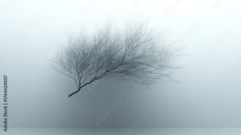 Fototapeta premium Abstract, dark tree branches in soft light
