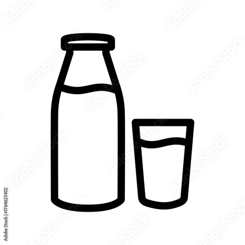 Milk bottle icon design template SVG