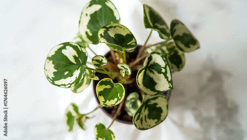 Fototapeta premium Endless interpretations of the peperomia caperata plant