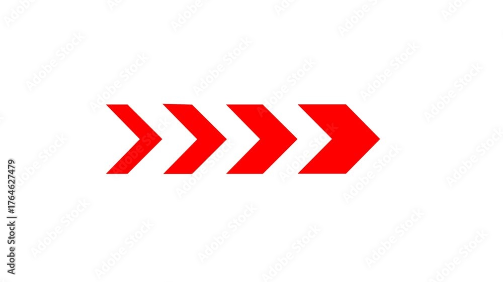 Vector direction arrow sign animation indicating backward motion ...