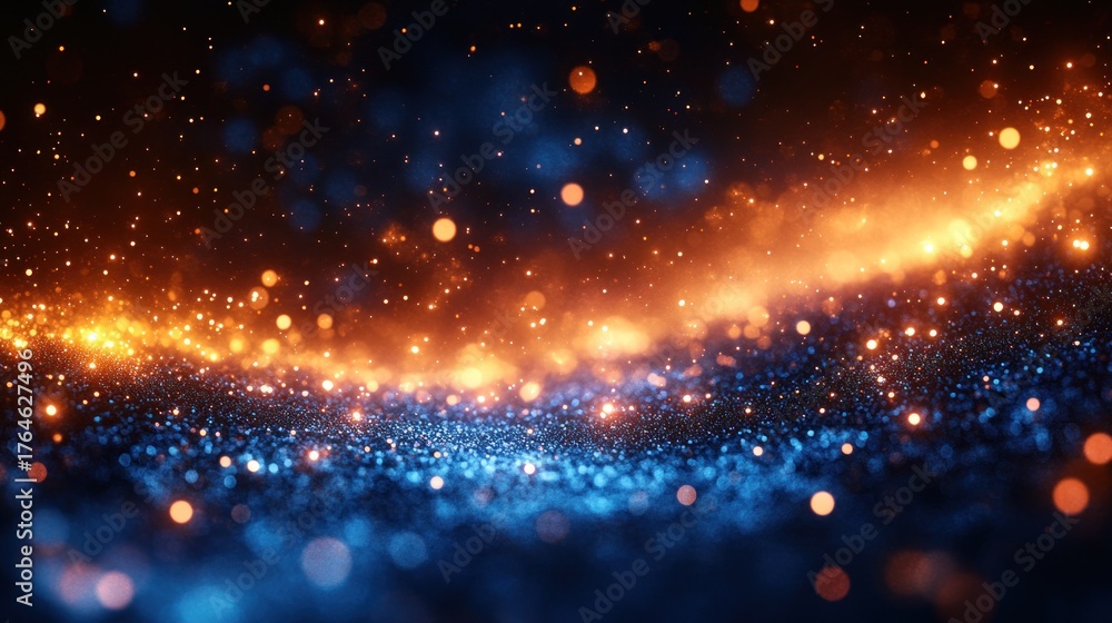 Fototapeta premium Abstract, vibrant, glittery, dark background