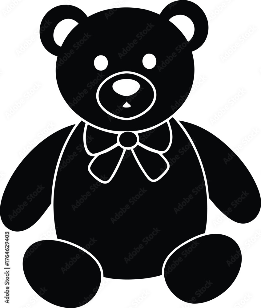 Fototapeta premium teddy bear with a bow on neck vector illustration.eps
