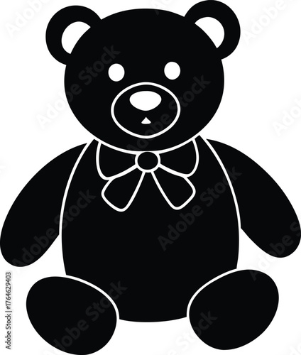 teddy bear with a bow on neck  vector illustration.eps