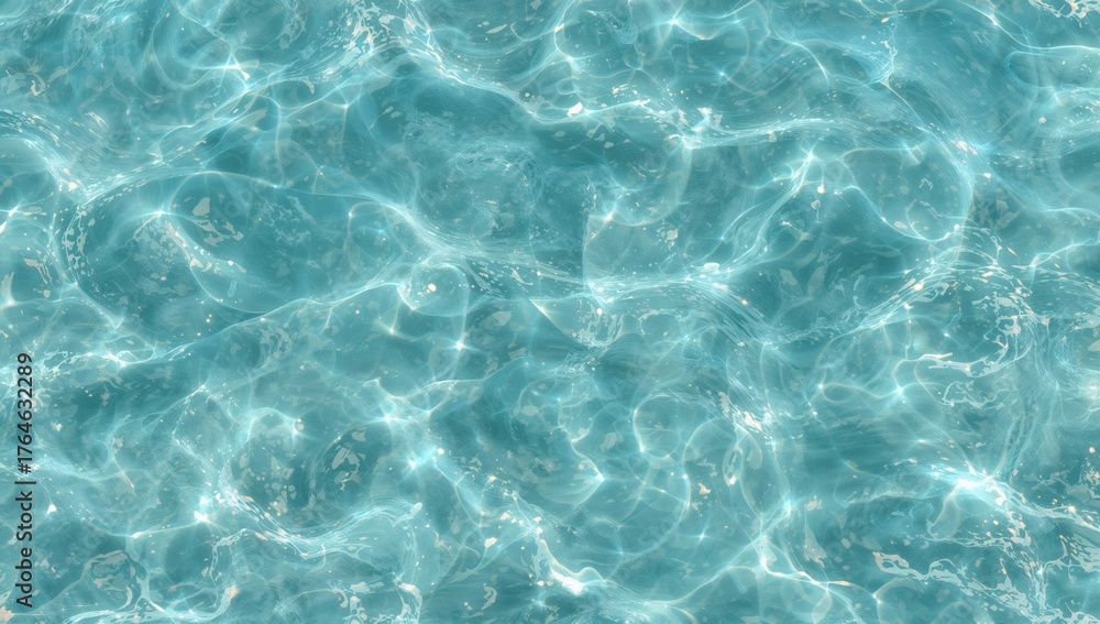 Fototapeta premium Endless Pattern of Blue-Green Ocean Water Texture