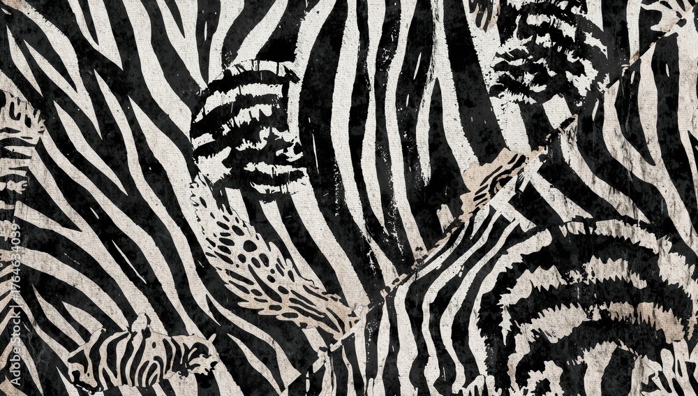 Fototapeta premium Continuous zebra print, wildlife skin motif for textiles