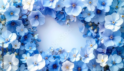 紫陽花、デルフィニウム、ヤグルマギクなどの青い花びらが重なり合い、穏やかで上品な質感を生み出します。
自然光がブルーのグラデーションと花びらの繊細なディテールを優しく引き立てます。
静寂と洗練を感じさせる背景です。
片側にはブランドやテキストを配置しやすい広いネガティブスペースがあります。