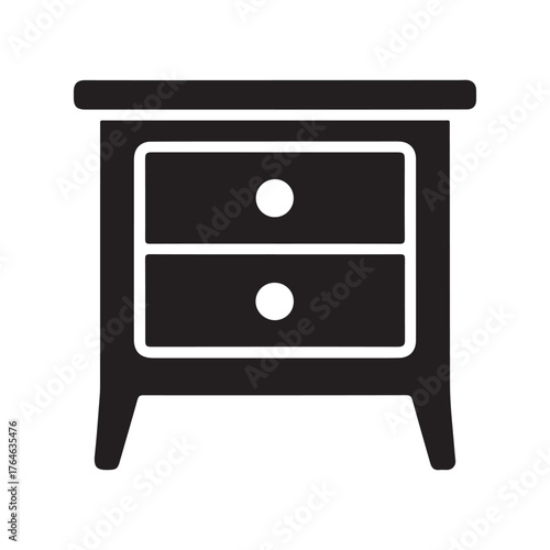 Bedside Table Solid Icon for Bedroom Furniture