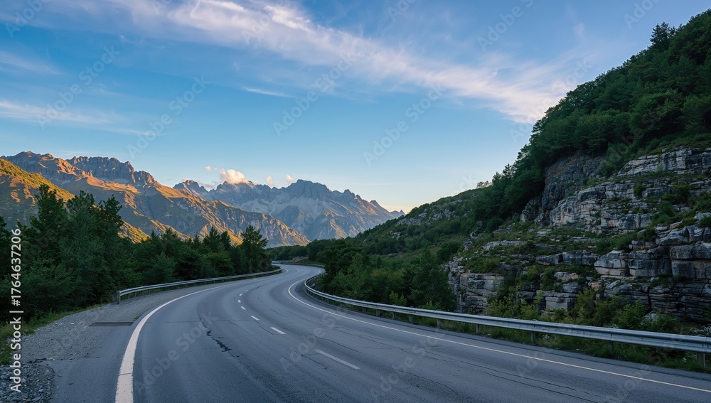 Naklejka premium Path through Scandinavian Mountain Ranges