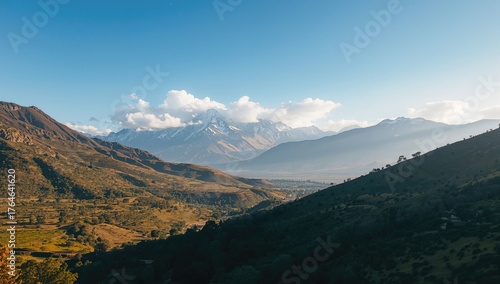 Scenic views of high mountain ranges