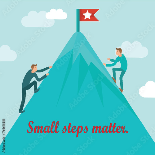 Small Steps Matter – Inspirational Quote Typography Vector Illustration.
