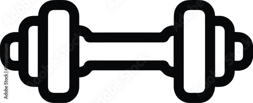 dumbbell weight icon, simple outline vector illustration line art
