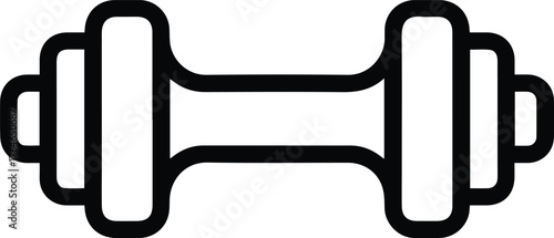 dumbbell weight icon, simple outline vector illustration line art