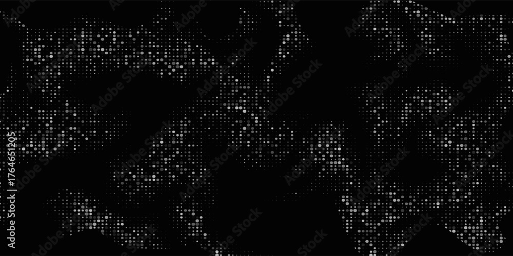 Dot white black wave technology texture background. Abstract big data digital concept. 3d rendering.
