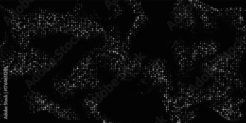 Dot white black wave technology texture background. Abstract big data digital concept. 3d rendering.