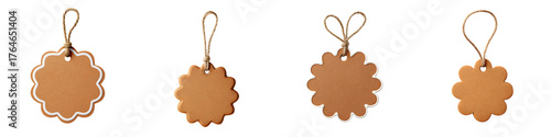 Blank Brown Paper Gift Tags with String - Set