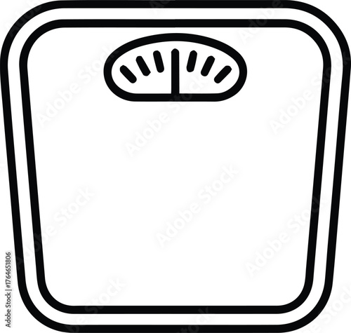 health weight scale icon, simple outline vector illustration line art